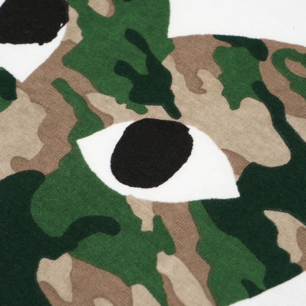 CDG Play Camo Printed Mirror Hearts T-Shirt