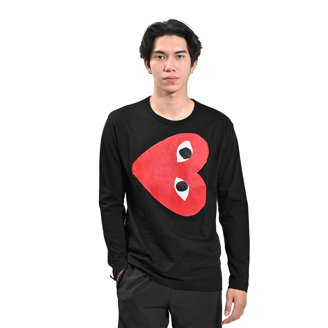 CDG Play Side Heart Long Sleeve T-Shirt