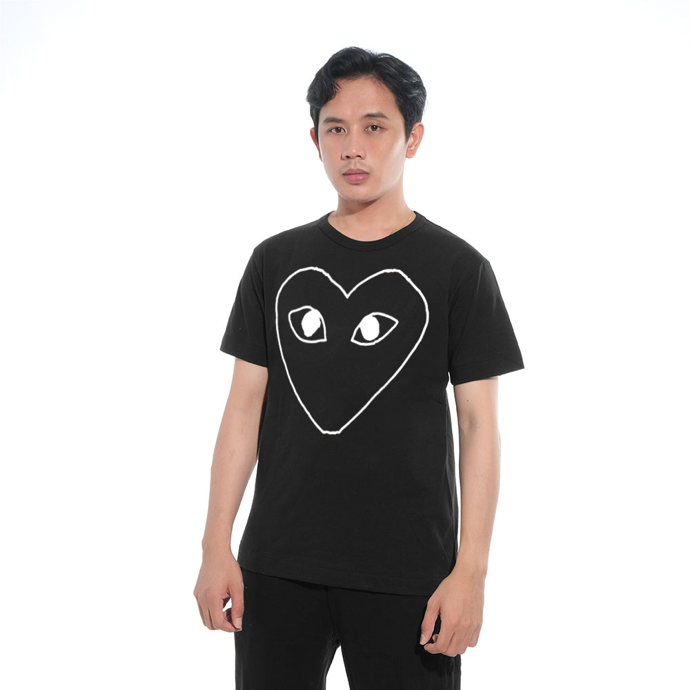 CDG Play White Outline Heart T-Shirt