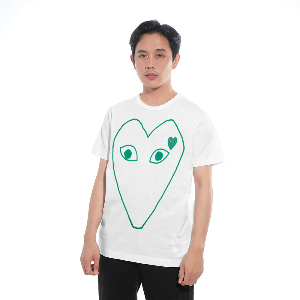 CDG Play Green Outline T-Shirt