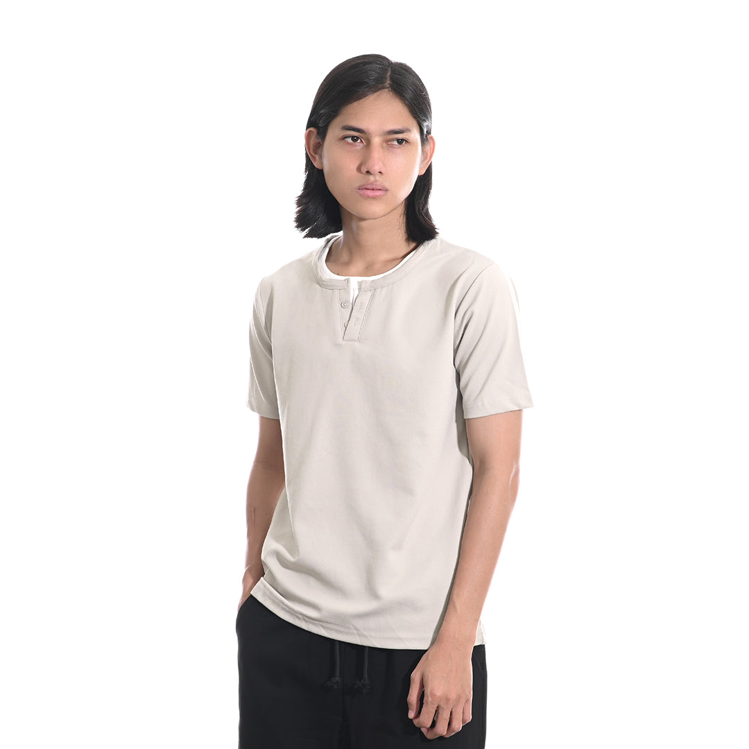 FOLX Faux Layered Henley T-Shirt