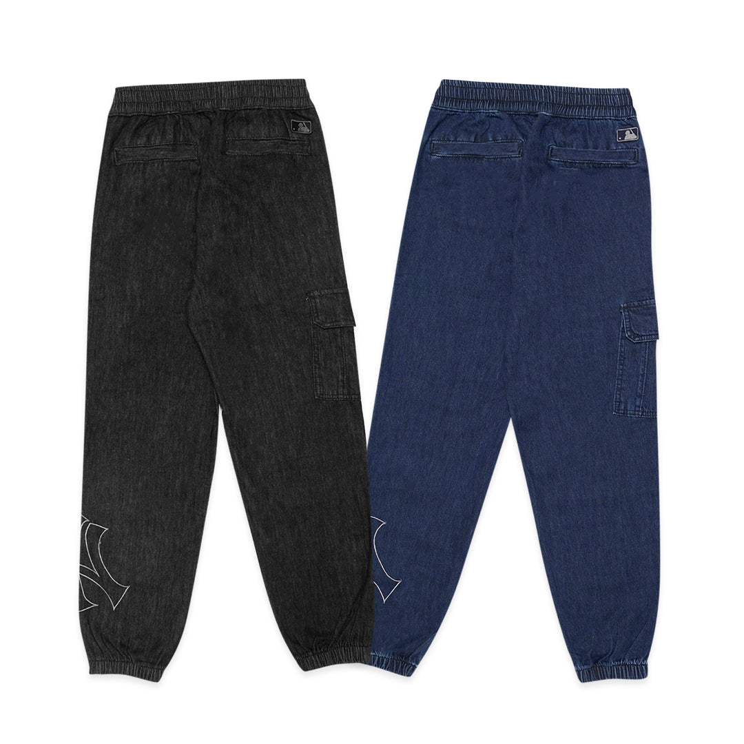 M7B Bottom Logo Denim Cargo Jogger Pants