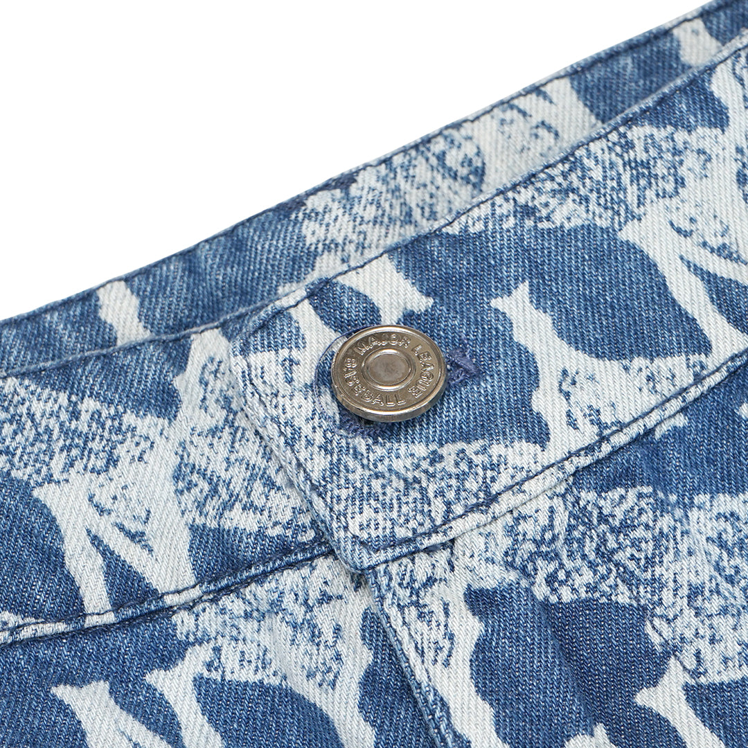 M7B Cube Monogram Denim Shorts