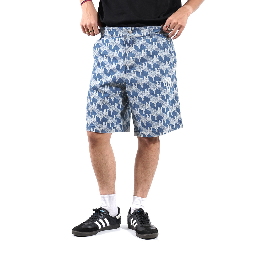 M7B Cube Monogram Denim Shorts