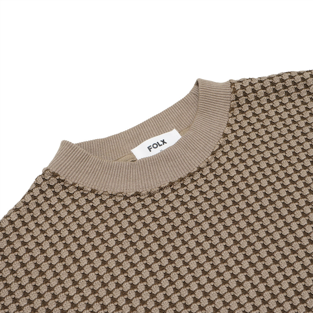 FOLX 3D Square Knit Square Crewneck Sweatshirt