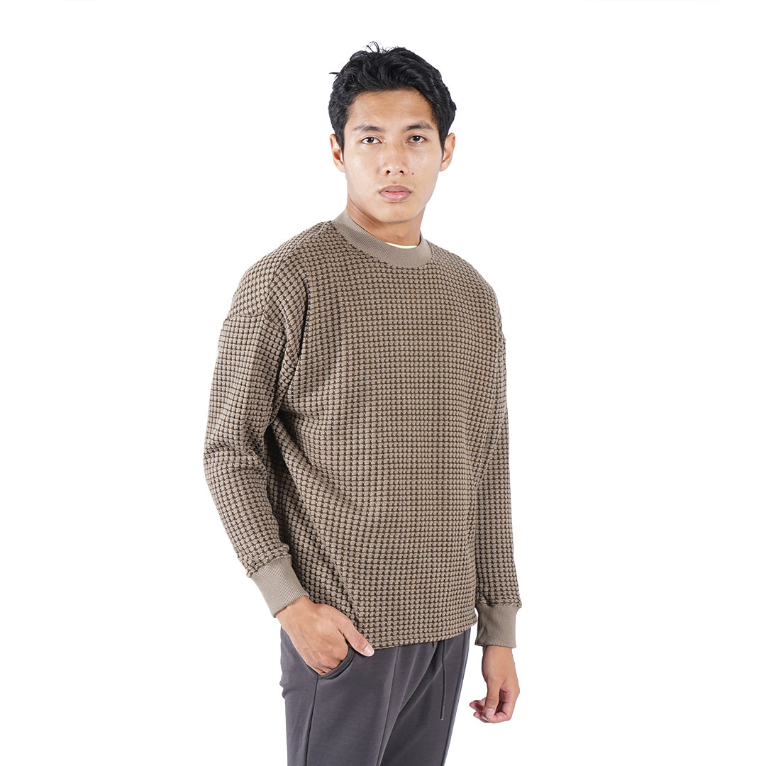 FOLX 3D Square Knit Square Crewneck Sweatshirt