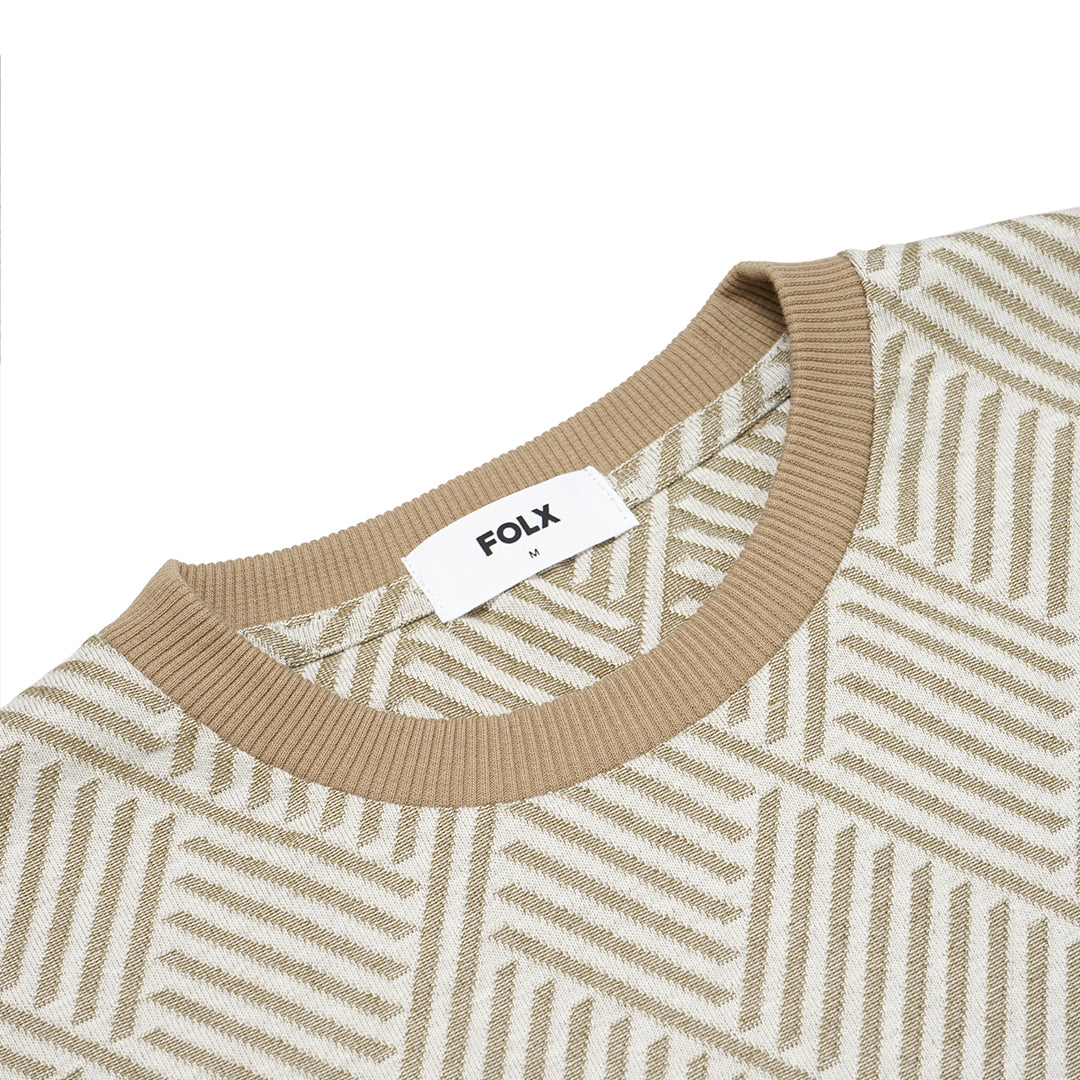 FOLX Jacquard Diamond Slash Textured T-Shirt