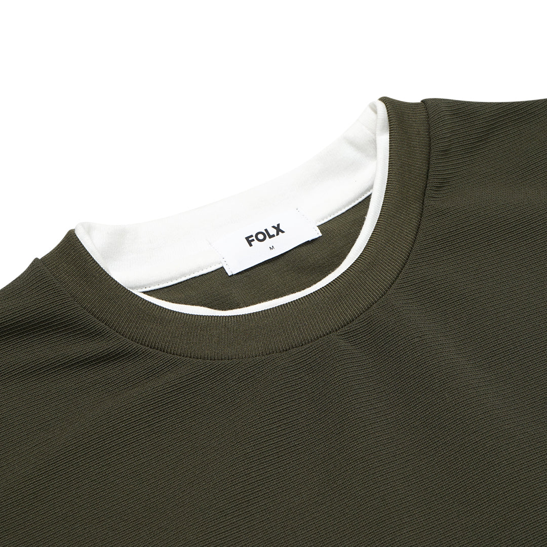 FOLX White Faux Layered Crewneck T-Shirt