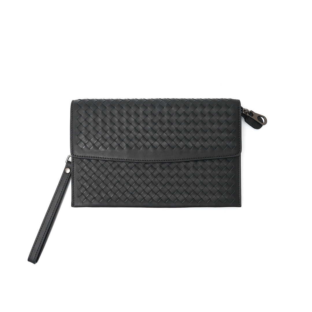 FOLX Intrecciato Front Flap Clutch