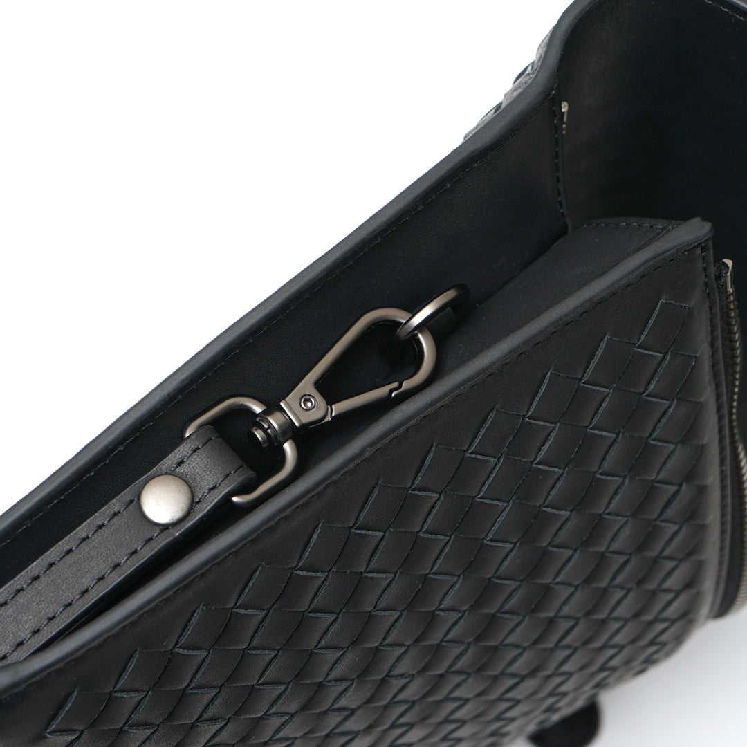 FOLX Intrecciato Front Flap Clutch