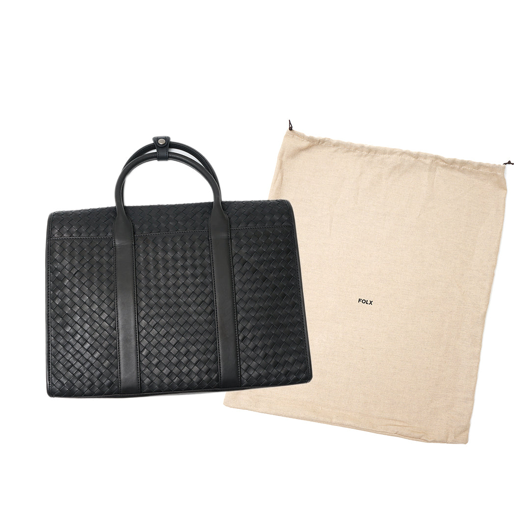 FOLX Intrecciato Front Flap Briefcase