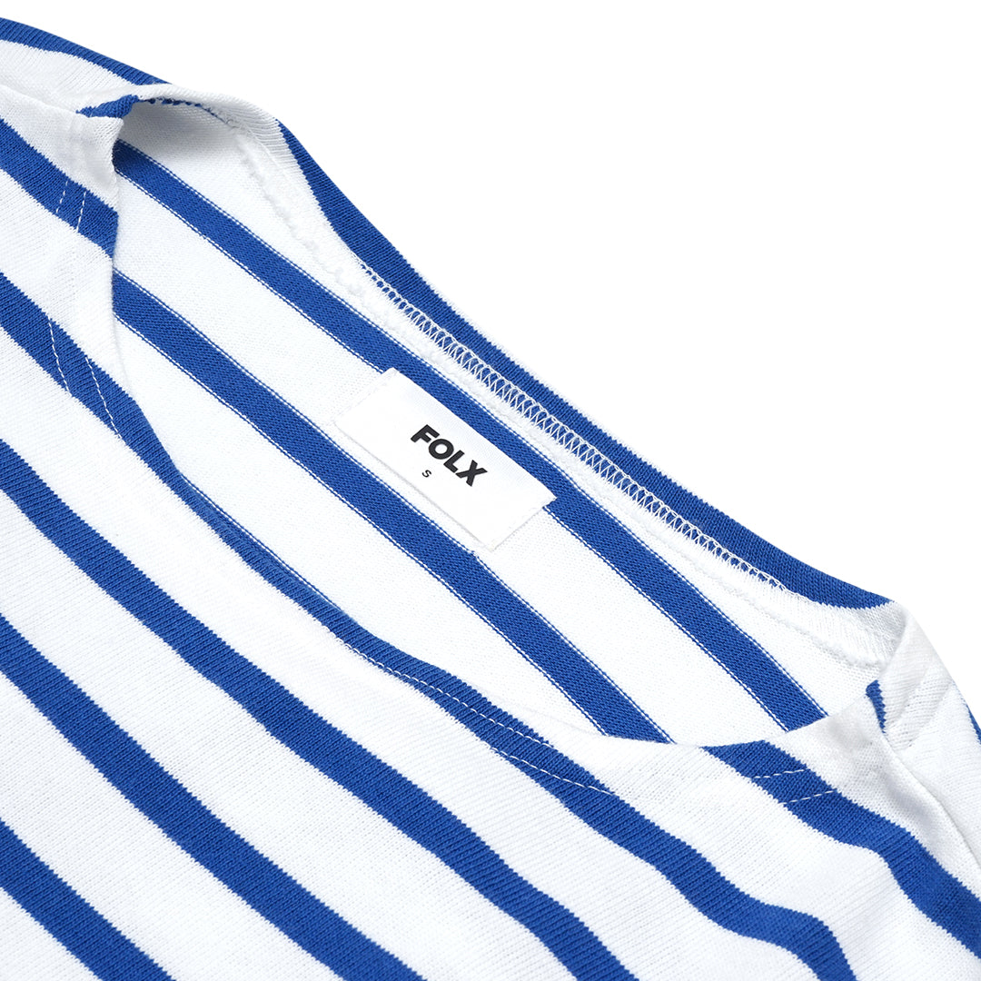 FOLX Boat Neck Striped Long Sleeve T-Shirt
