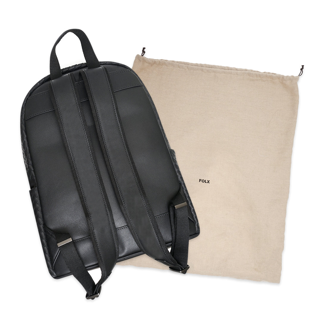 FOLX Intrecciato Leather Backpack