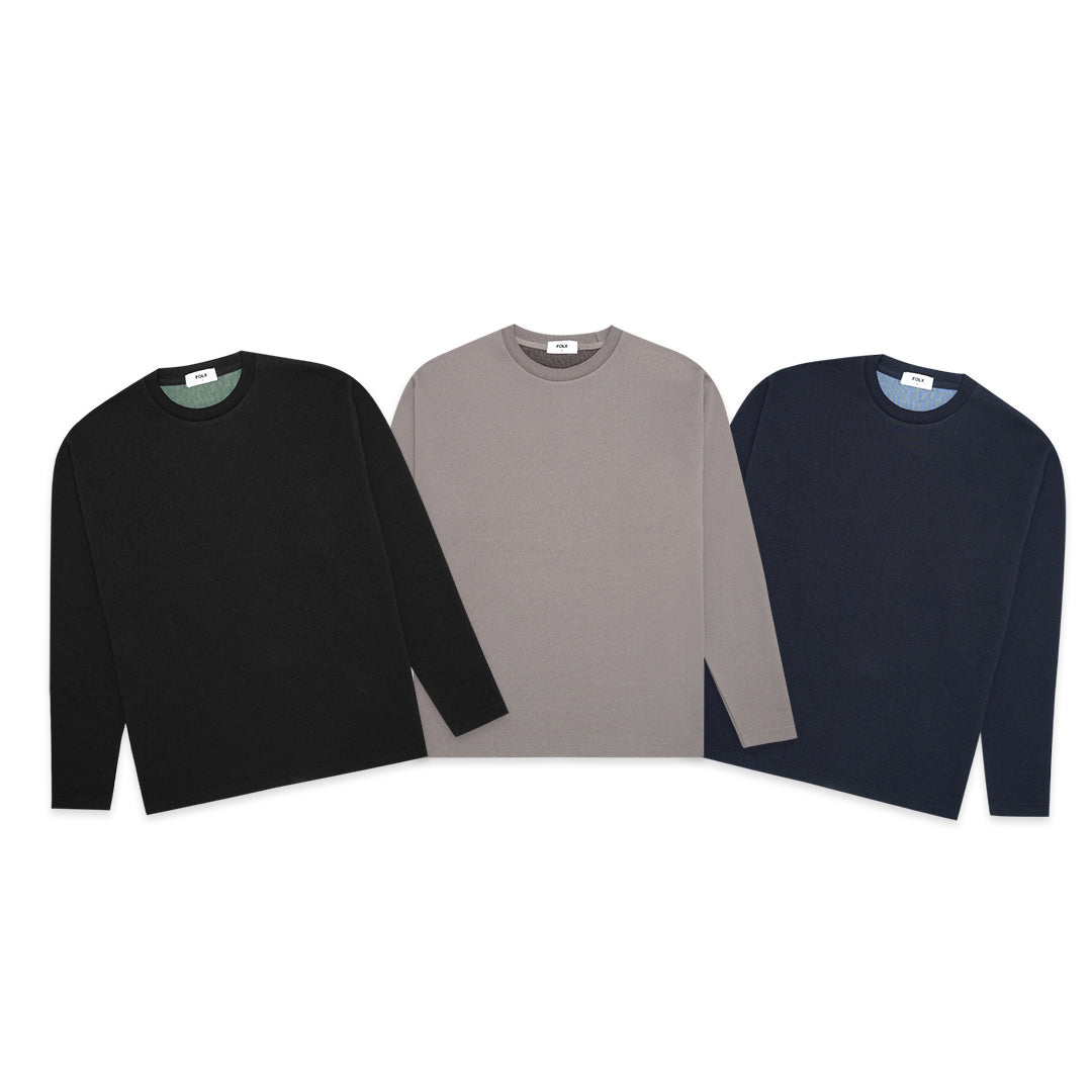 FOLX Honeycomb Texture Long Sleeve T-Shirt