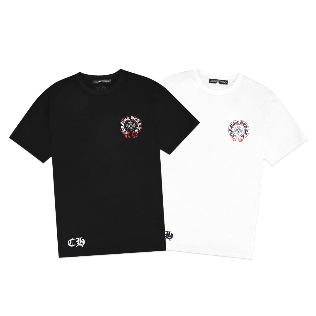 Chrome Hearts Red Outline Horseshoe T-Shirt