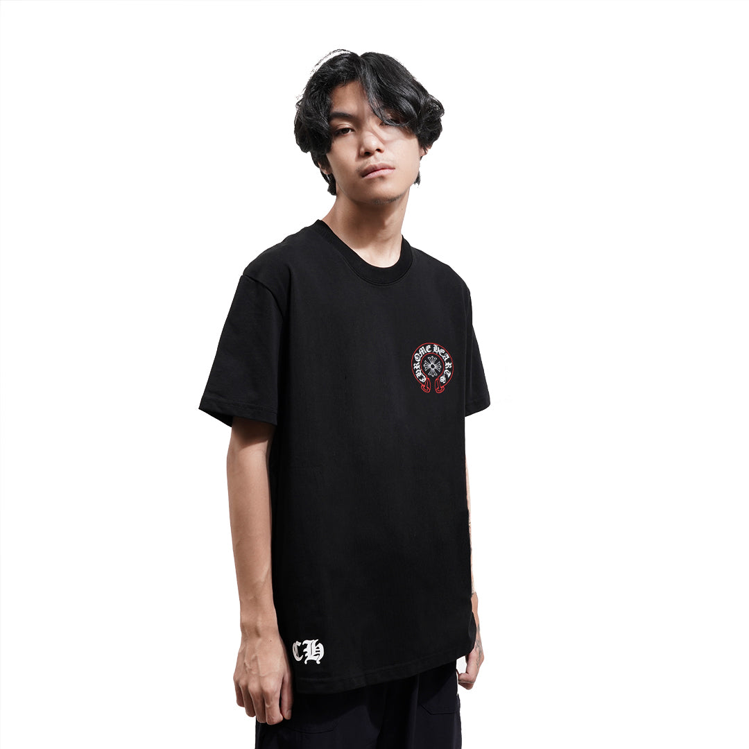 Chrome Hearts Red Outline Horseshoe T-Shirt