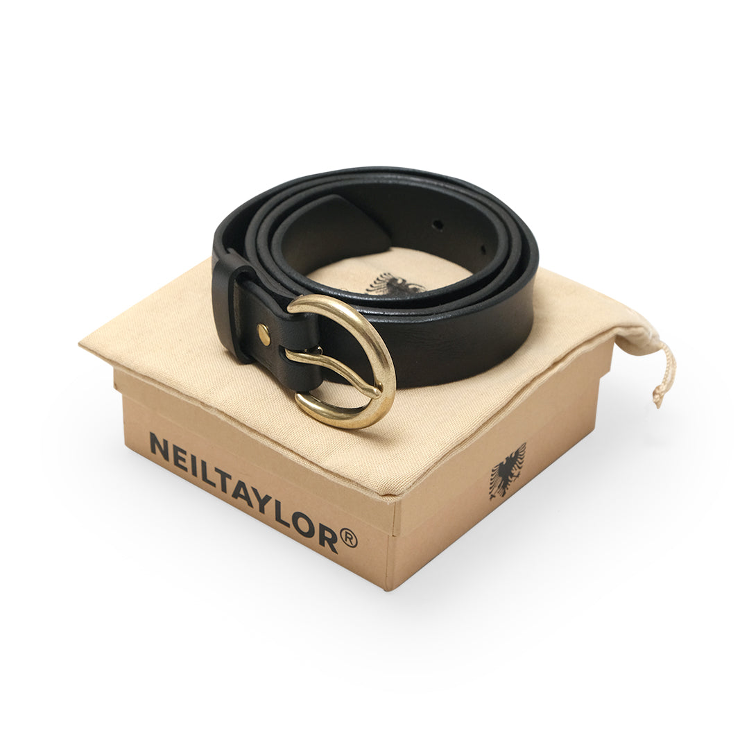 Neil Taylor by Ultra Brand Golden Buckle Leather Belt