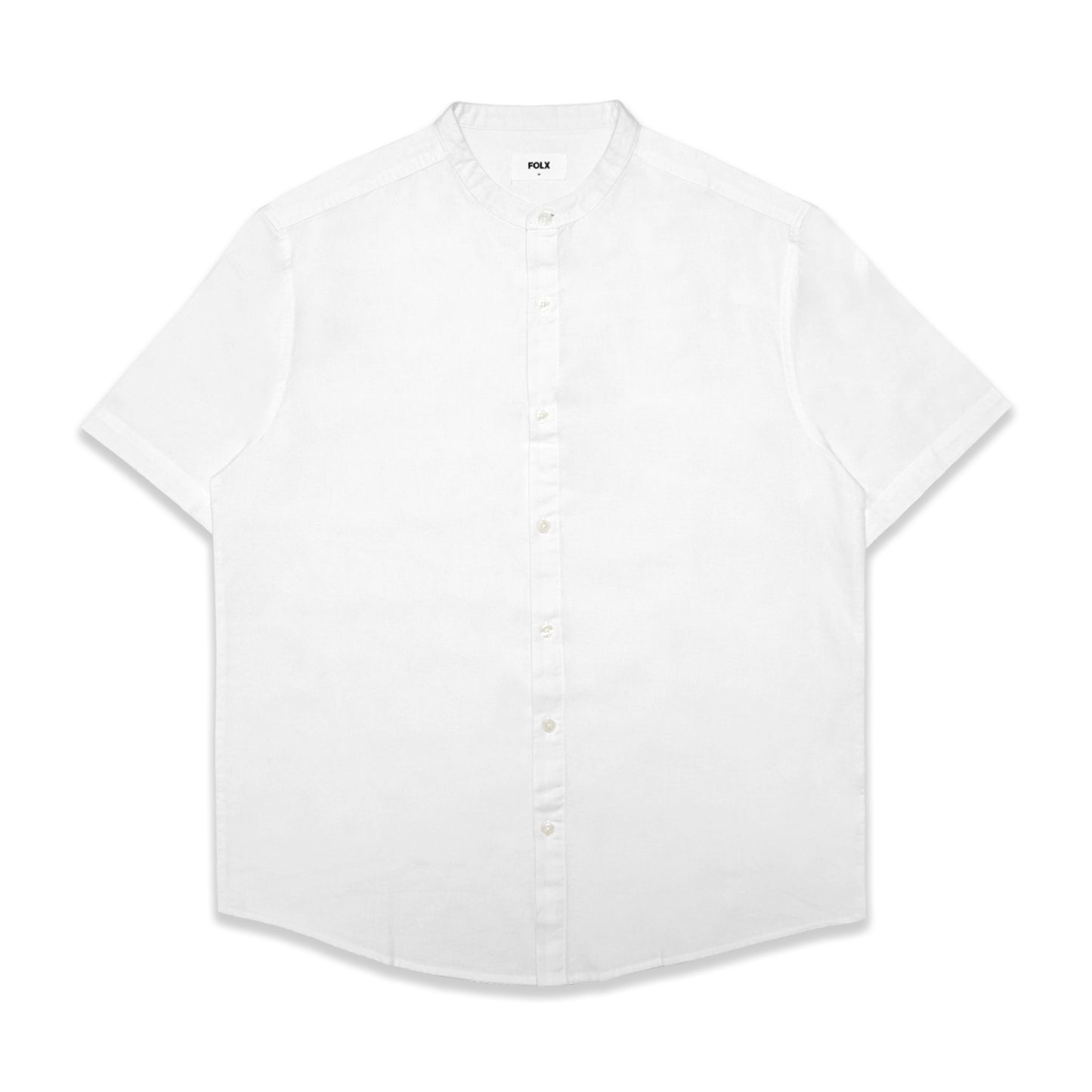 FOLX Stand Collar Oxford Short Sleeve Shirt