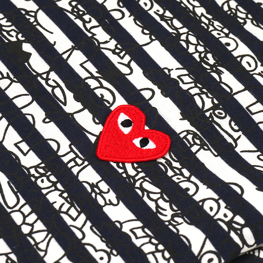 CDG Play X Matt Groening Stripes T-Shirt