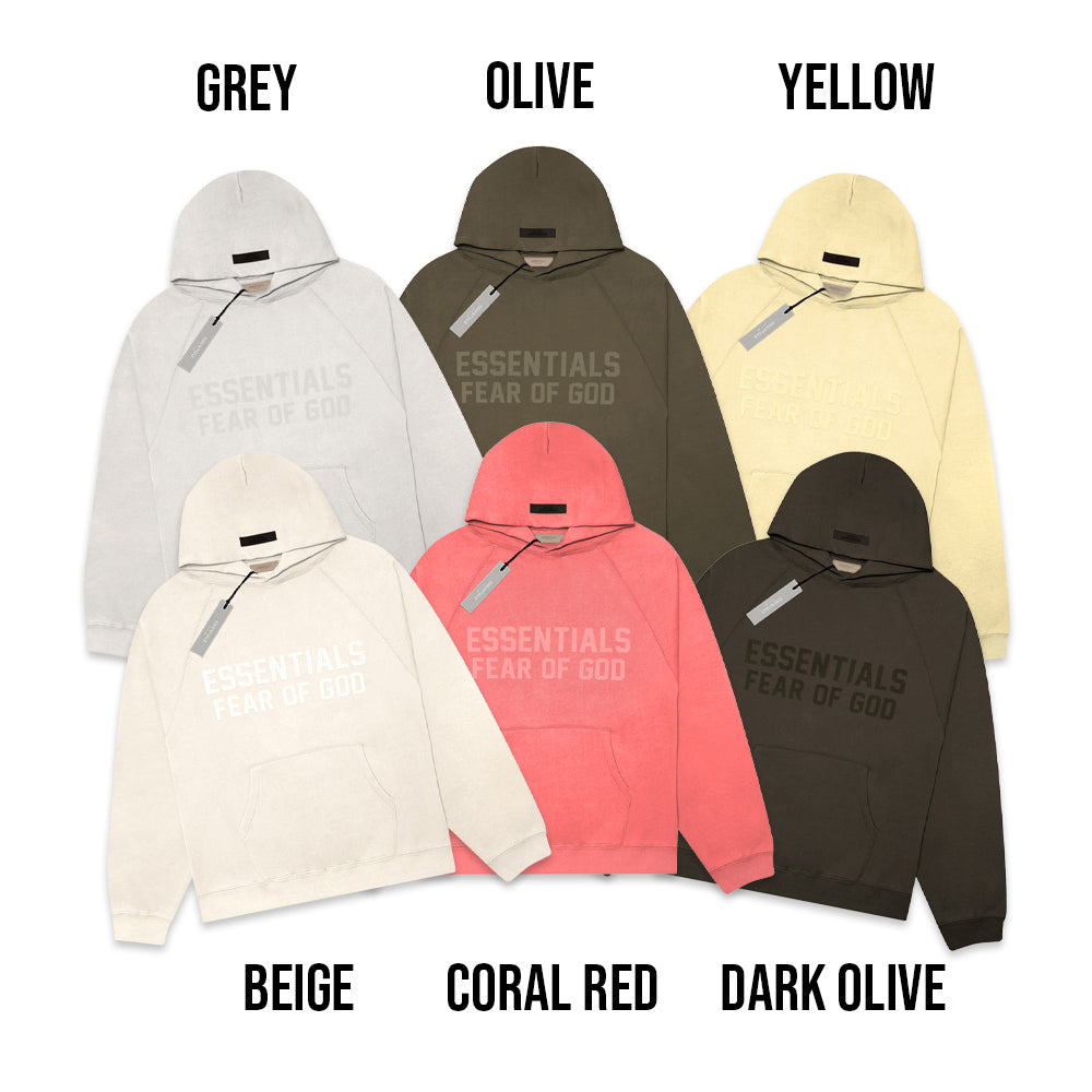 FOG Essentials Center Solid Velvet Text Hoodie