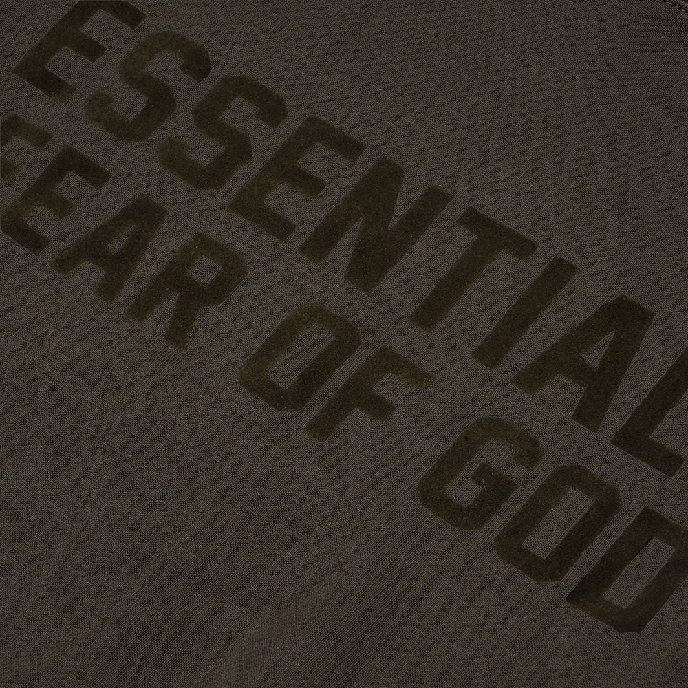 FOG Essentials Center Solid Velvet Text Hoodie