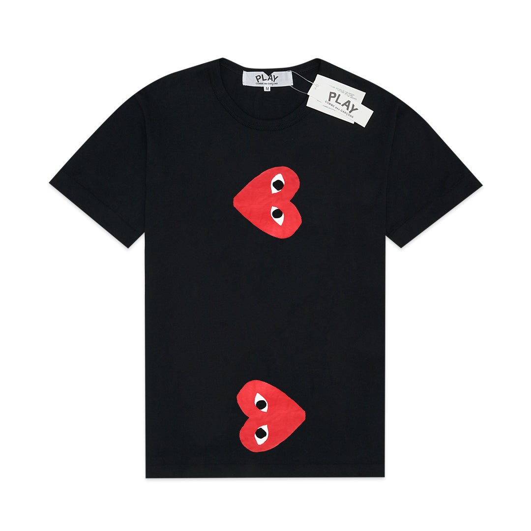 CDG Play Double Vertical Hearts T-Shirt