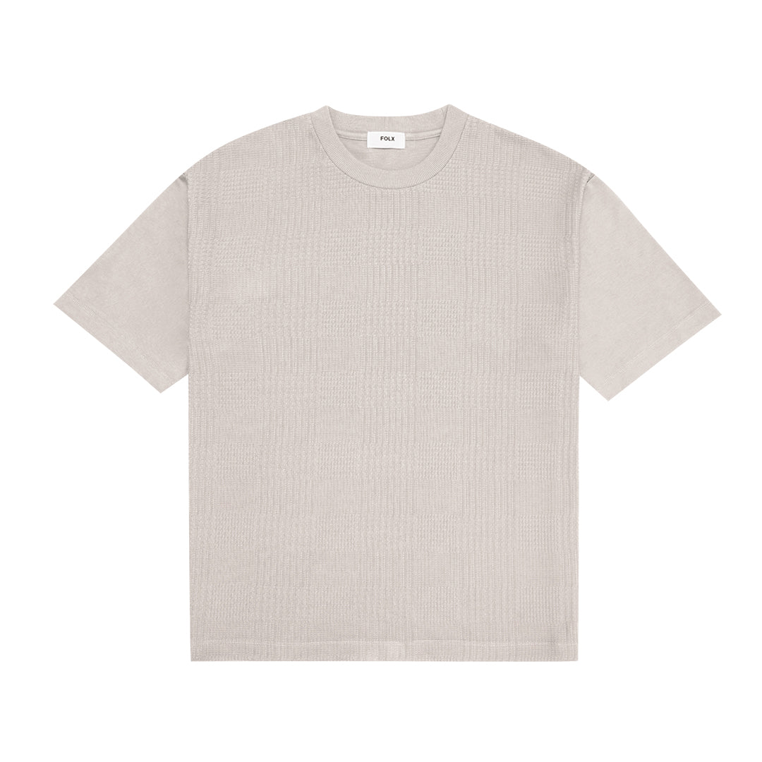FOLX Jacquard Square Pattern T-Shirt