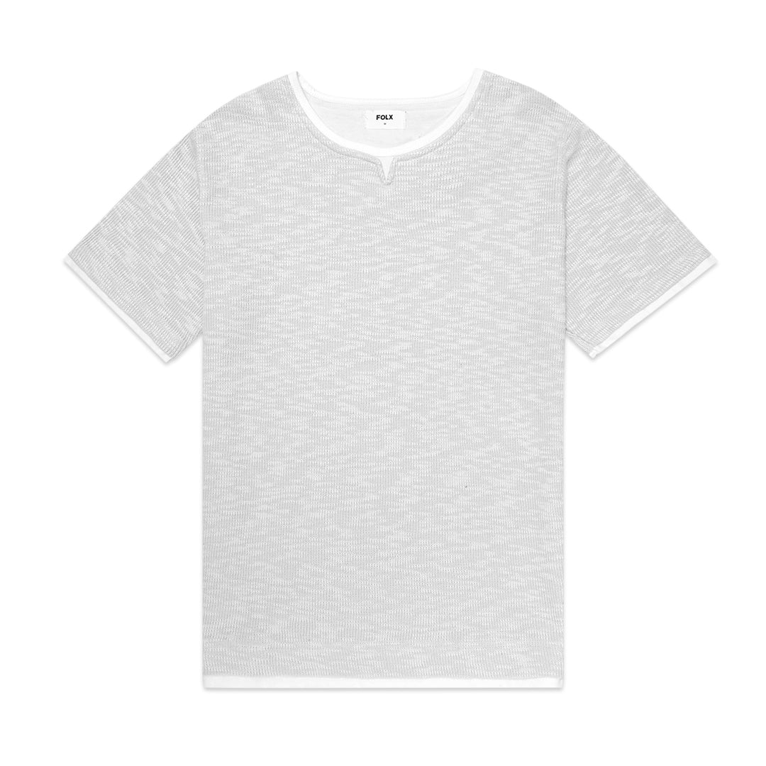 FOLX U Collar Faux Layered T-Shirt