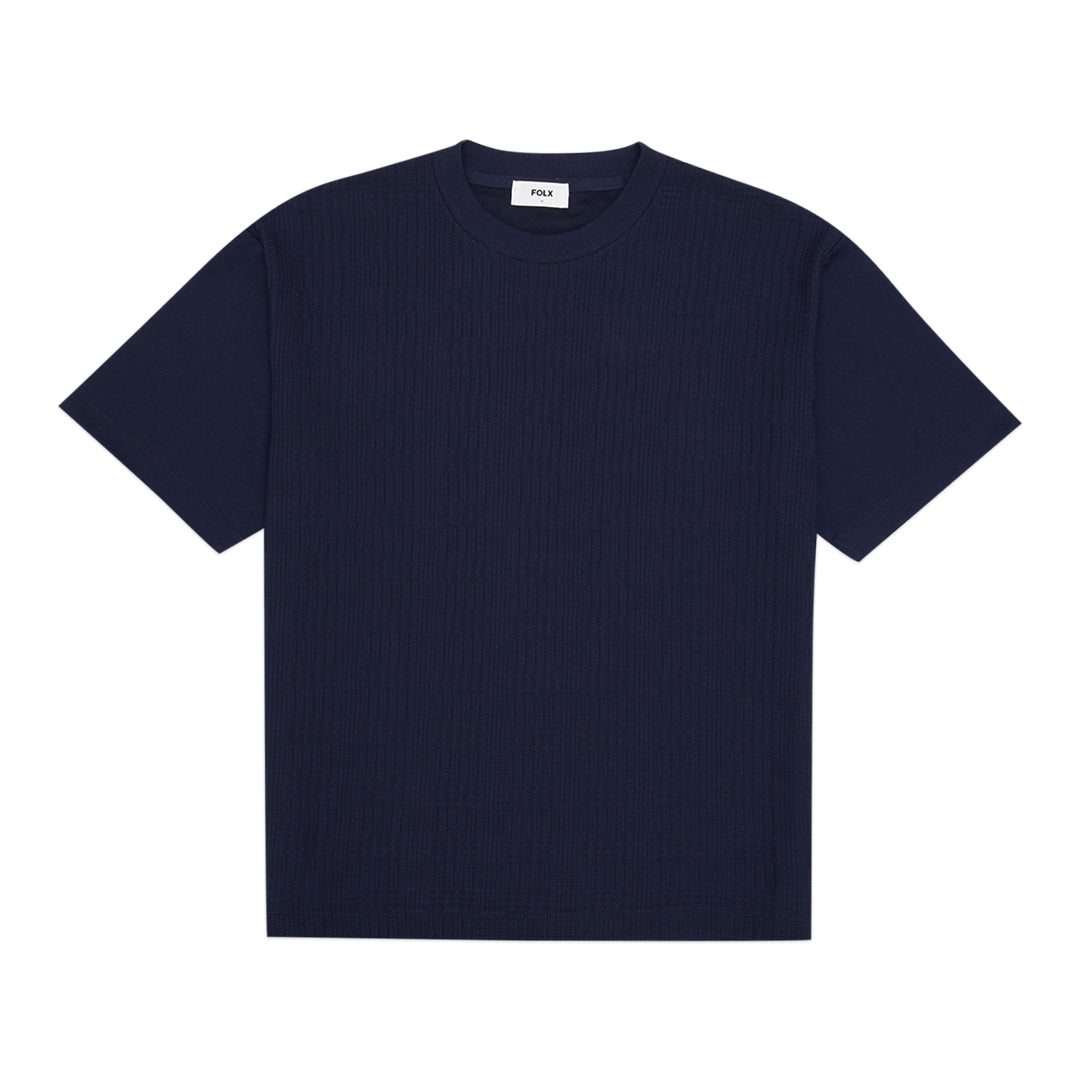 FOLX Jacquard Square Pattern T-Shirt