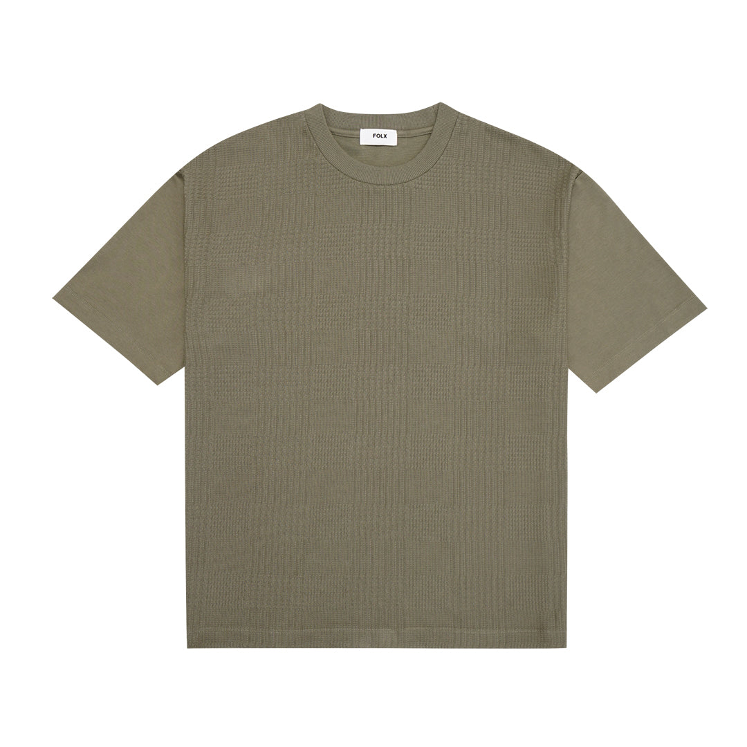 FOLX Jacquard Square Pattern T-Shirt