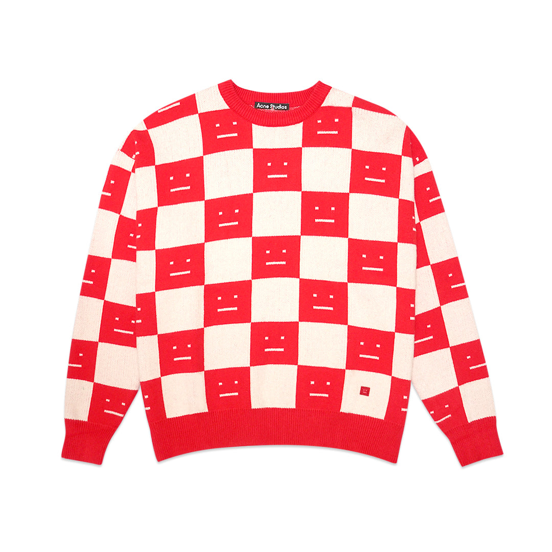 ASD Logo Jacquard Checkered Knit Sweater