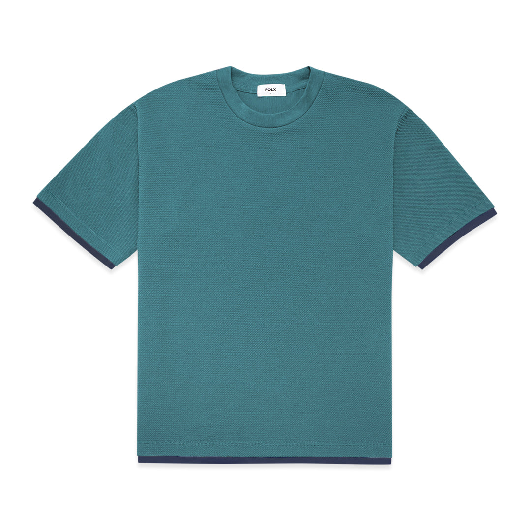 FOLX Layered Sleeves Textured T-Shirt