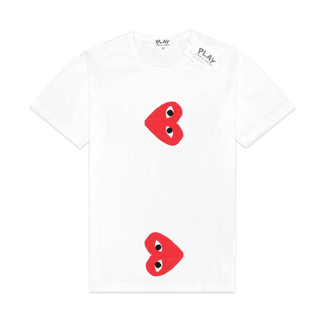 CDG Play Double Vertical Hearts T-Shirt
