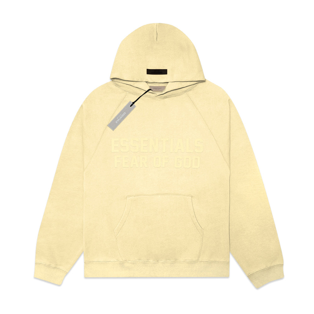 FOG Essentials Center Solid Velvet Text Hoodie