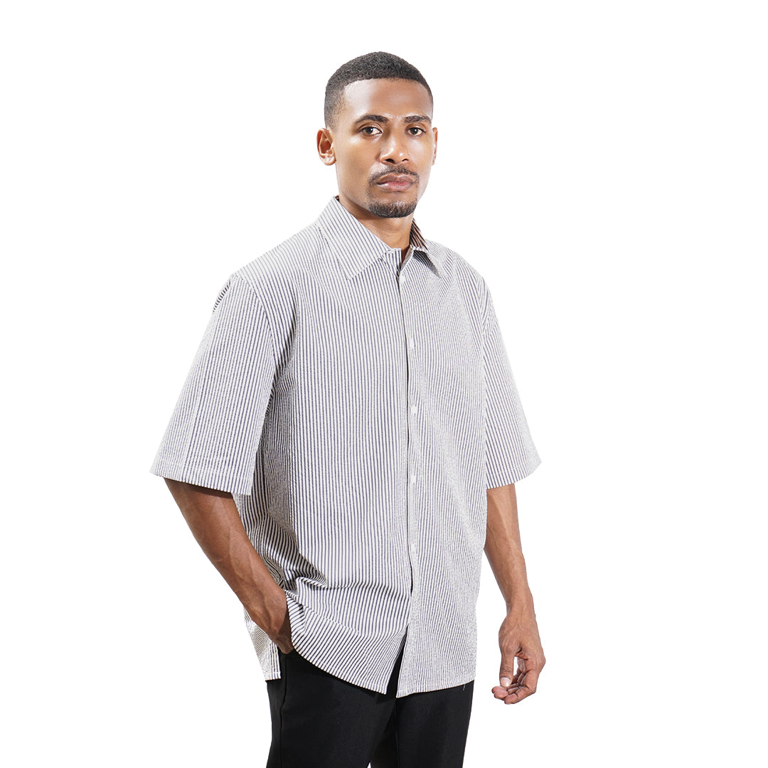 ZRA Stripes Elastic Short Sleeve Shirt