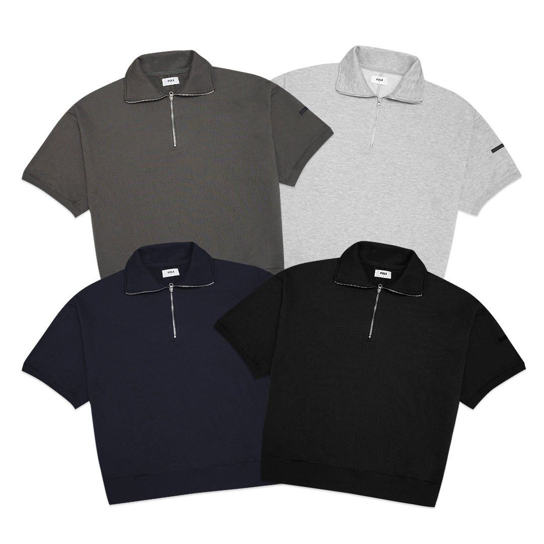 FOLX Oversize Half Zip Short Sleeve Jacket