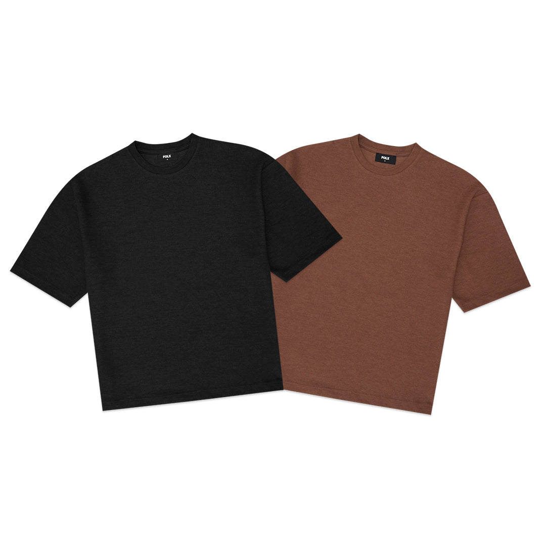 FOLX Oversized Knit Texture T-Shirt