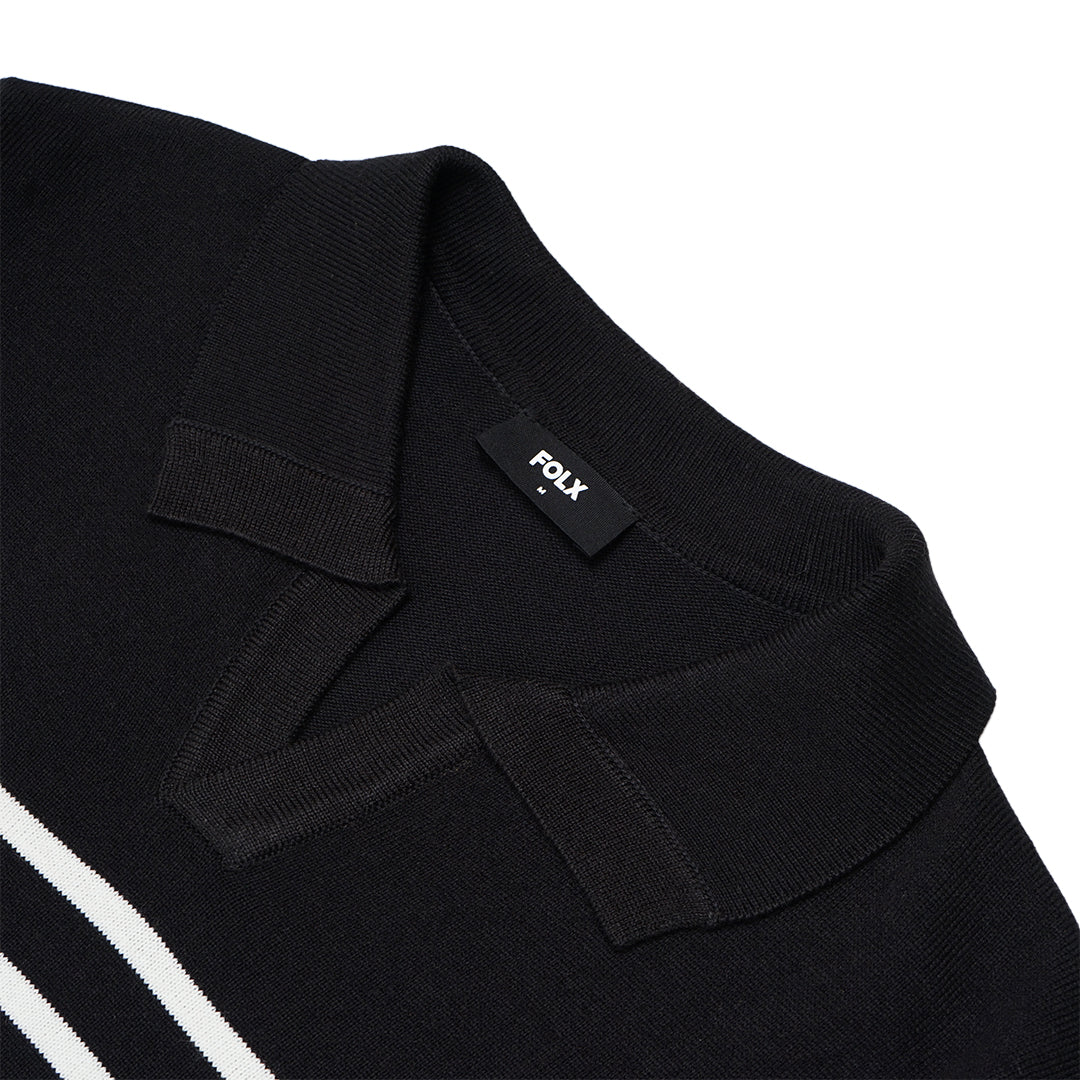 FOLX Stripes Knit Polo Shirt