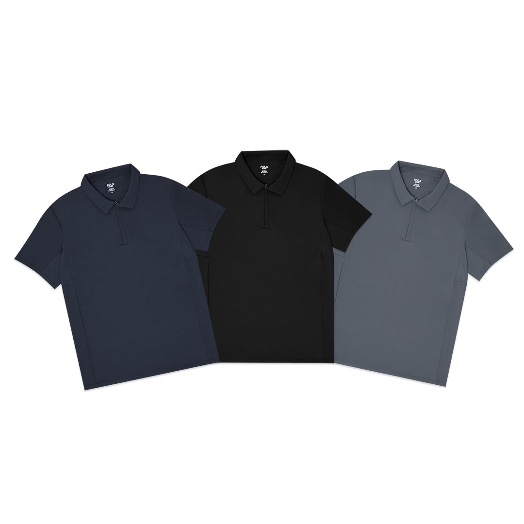 FOLX Active Luxtreme Front Zip Polo Shirt