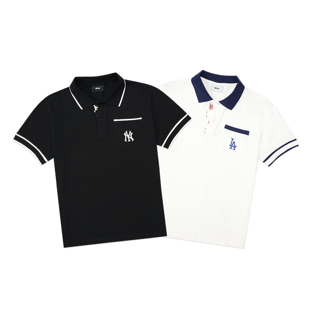 M7B Partial Monogram Collar Polo Shirt