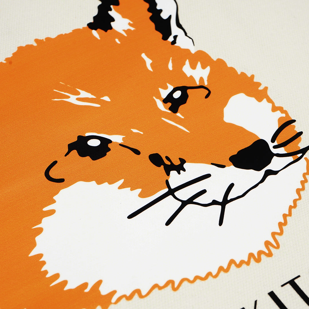 MKS Orange Fox Head Tote Bag