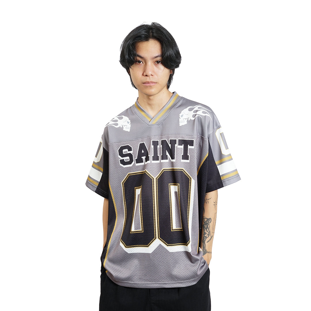 Saint Michael Double Skulls 00 American Retro Jersey T-Shirt