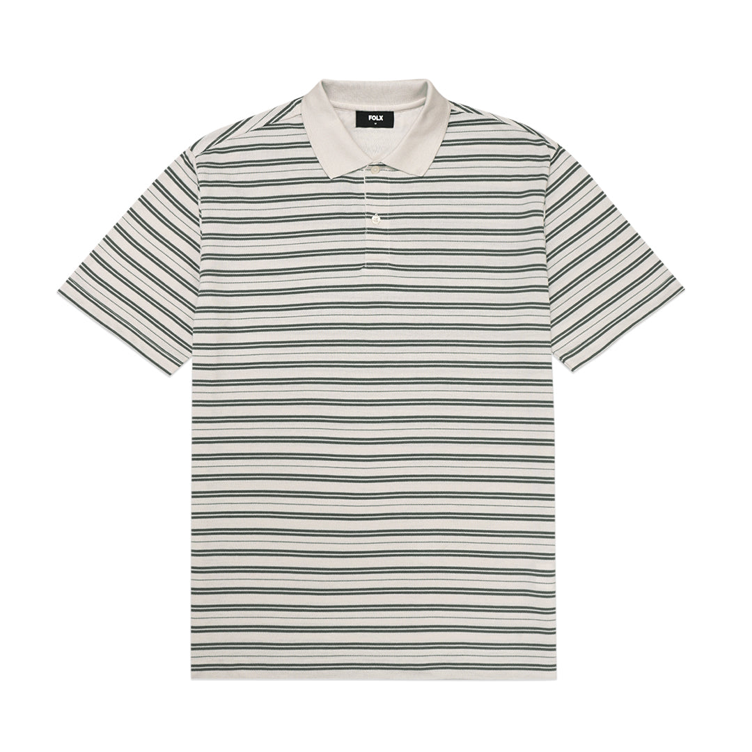 FOLX Knitted Stripes Pique Polo Shirt