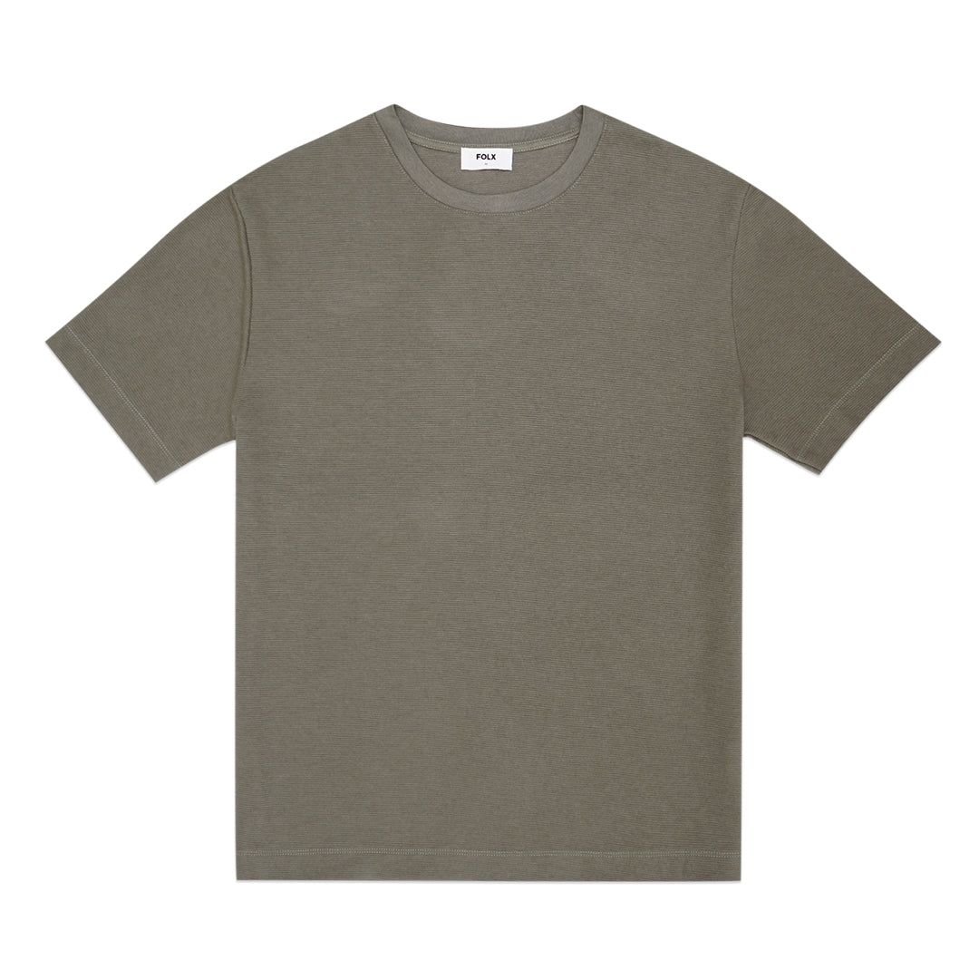 FOLX Horizontal Stripes Texture T-Shirt