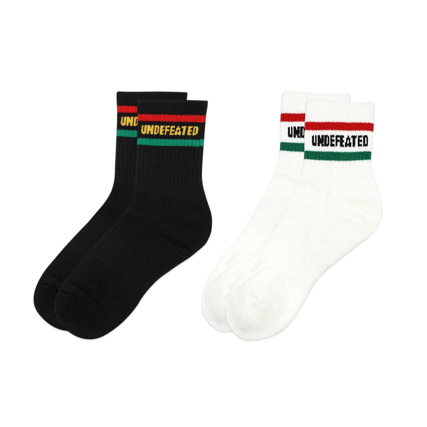 Undefeated Bicolor Stripes Quarter Socks