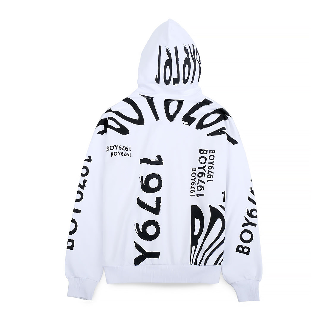 Philip Roth X BLN Full Print Logo Hoodie White