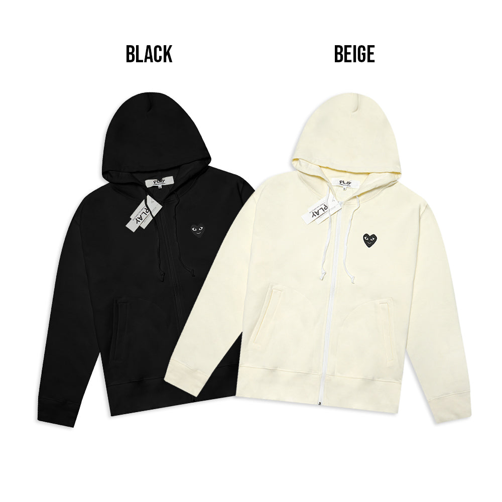 CDG Play Holiday Emoji Zip-Up Hoodie