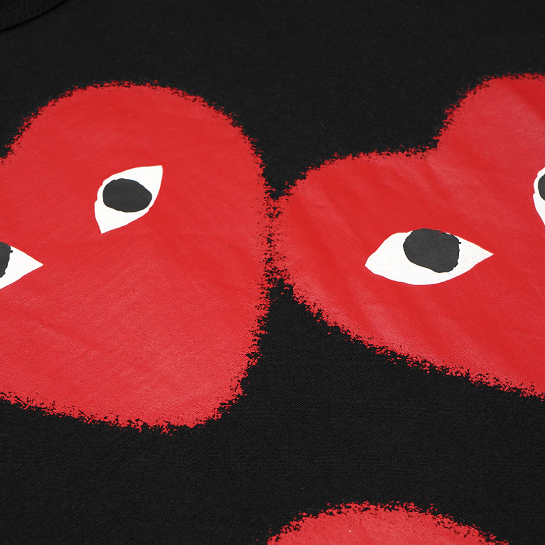 CDG Play Triple Splash Hearts T-Shirt