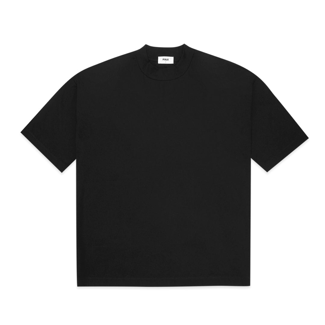 FOLX Oversized Fit Mock Neck Mercerised T-Shirt