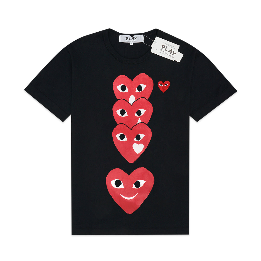 CDG Play Vertical Emoji Hearts T-Shirt